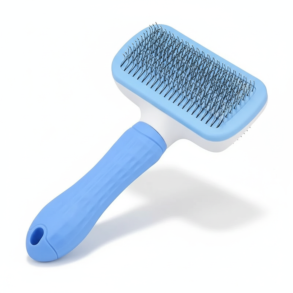 Brosse Doggie Clean vue diagonale premium - Picots en acier inoxydable