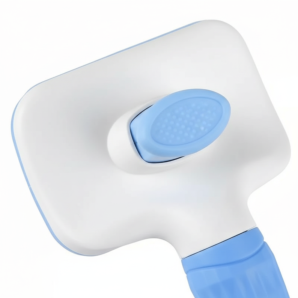 Bouton de nettoyage en 1 clic situé derrière les picots - Mécanisme d'éjection des poils